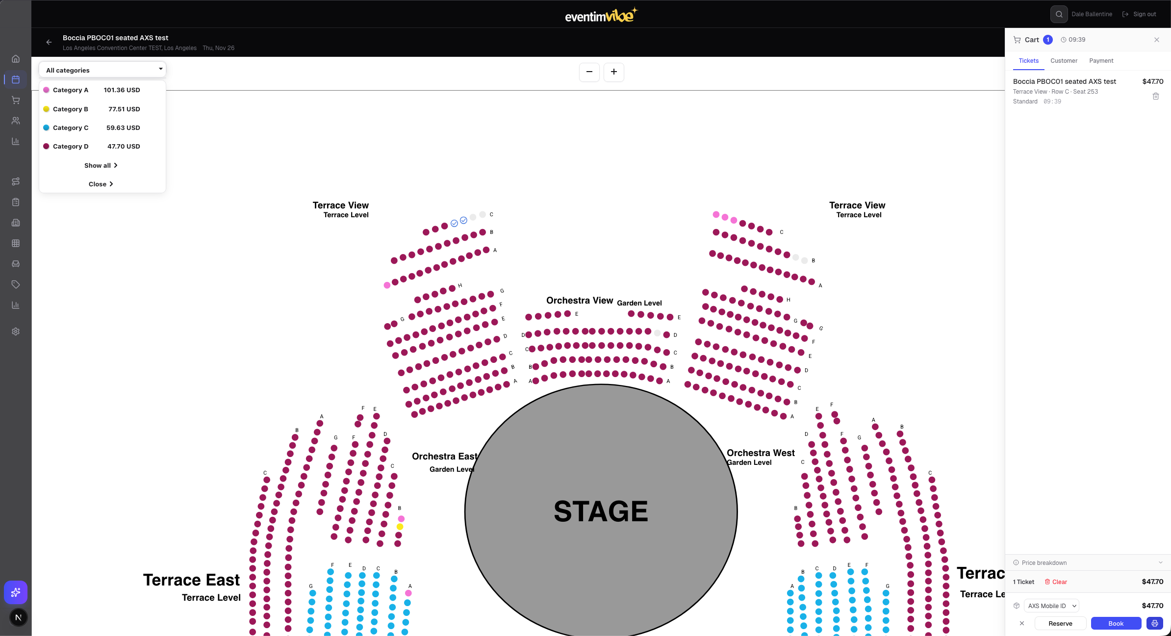 Seatmap selection